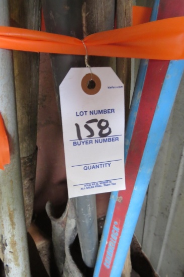 Mix Lot 2 shovels, 2 sledge hammers, pick & rake