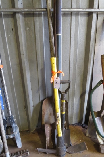 Mix Lot 3 shovels, Packer & Pick Axe