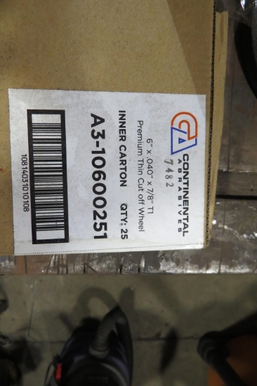 1 NEW BOX Continental 6 x 0.040 x 7/8 Grinding Discs 25 Per Box