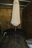 Metal Outdoor Table & Umbrella
