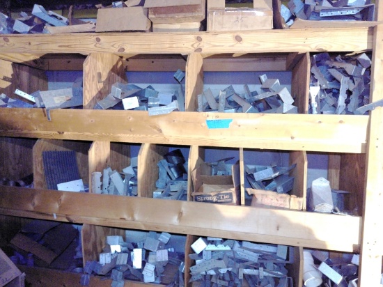 Shelf contents of framing anchors and  brackets