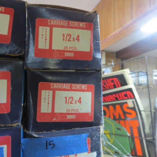 6 boxes (new) carriage bolts 1/2 x 4