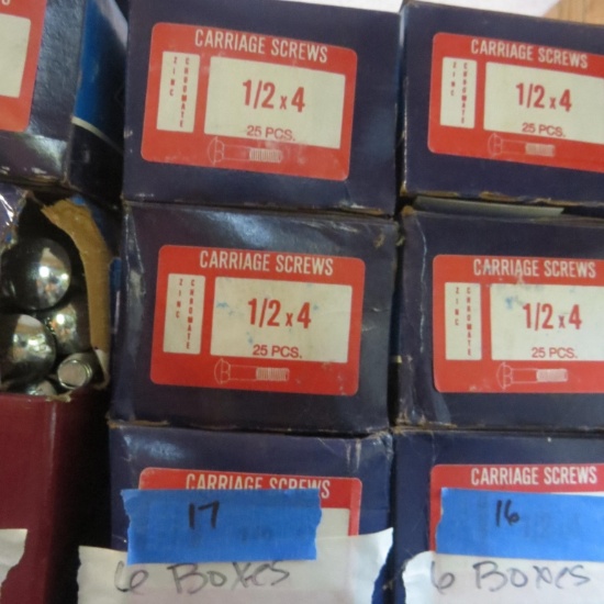 6 boxes (new) carriage bolts 1/2 x 4