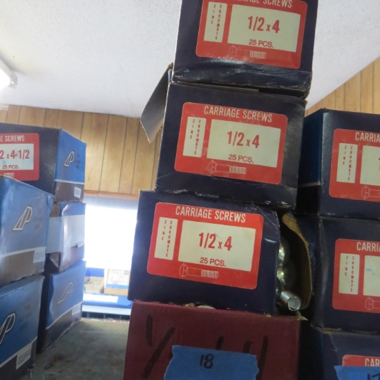8 boxes (new) carriage bolts 1/2 x 4