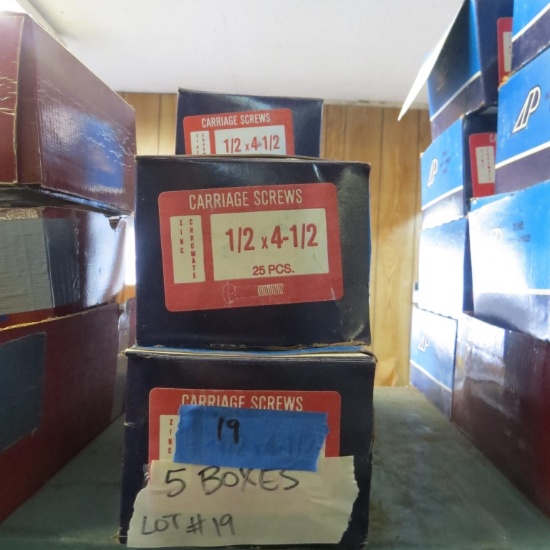 5 boxes (new) carriage bolts 1/2 x 4 1/2