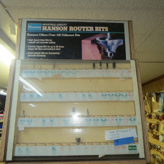 Router bits cabinet and contents