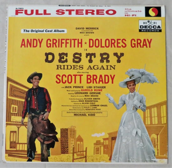 DESTRY RIDES AGAIN:  Original Broadway Cast:  1959 Stereo Vinyl LP