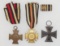 4 pcs. WW1 Veteran's Iron Cross 2nd Class/Honour Cross for Combatants/Non-Combatants/Ribbon Bar
