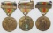 3pcs-WW1 USN Victory Medals With Scarce Campaign Bars