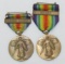 2pcs-WWI US Victory Medals-Armed Guard & Escort Clasps