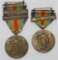 2pcs-WW1 US Victory Medals-France/Aviation & Mine Laying