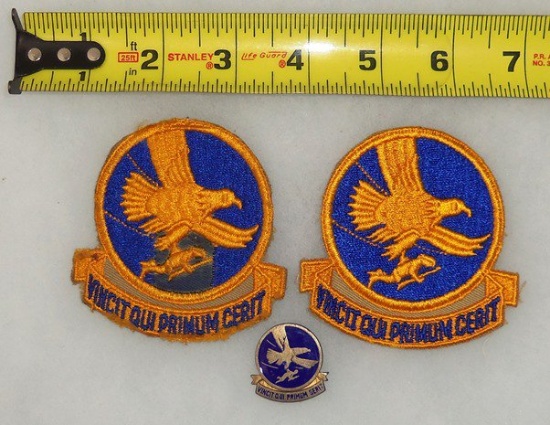 3 pcs. WWII AAF Troop Carrier Command Pin/Patches