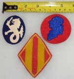 3 pcs. Early US Army Ground Units-Philippine/11th Infantry Div/Unknown Insignia