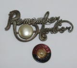 2 pcs. Remember Pearl Harbor Patriotic Home Front Pins
