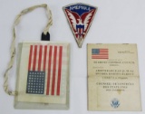3 pcs. American-Russian Blood Chit/Mission to Moscow ID/Patch