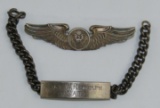 2 pcs. WWII U.S.A.T.C. Air Crew Wings/ID Bracelet