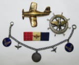 4 pcs. WW2 US Army Air Corps Home Front/Sweetheart Jewelry