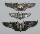 3 pcs. WWII US Sterling Air Gunner Wings