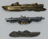 3 pcs. USN PT-450/Higgins Pin-Kennedy 60 Pin/Submarine Badge