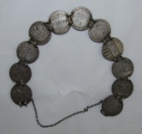 Very Unique 1800's Seated Liberty Dime Coin Bracelet