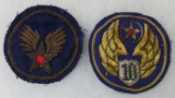 2 pcs. WW2 AAF Bullion Patches