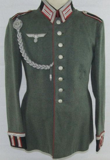 WW2 German Artillery NCO's Parade (Waffenrock) Tunic W/Lanyard-Named/Unit Marked