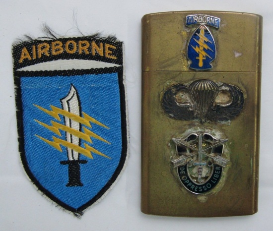 2pcs-Vietnam War Era Special Forces Patch-Trench Art Cigarette Case-Named