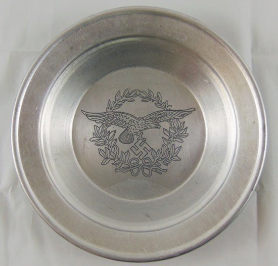 WWII Luftwaffe Aluminum Presentation Soup Size Bowl