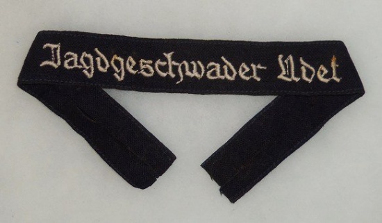 WWII German Luftwaffe Jagdgeschwader Udet Cuff Title