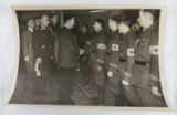 WWII German B&W Press Photo of Hitler, Dr. Todt and Org. Todt Workers-Dated 1940