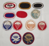 12 pcs. WW2 Period US Paratrooper Ovals/Cap Patch Insignia