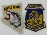 2 pcs. Vietnam War Era Battle Born/USAF Patrol Dog School Patches