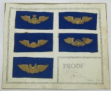 WW2 US Gold Bullion Embroidered Wings..Prototypes?