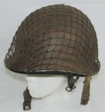 Early WW2 US M1 Fixed Bale Helmet With Airborne Liner/Netting