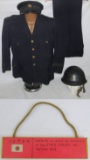 Museum Deaccession Japanese State Police Uniform Grouping With Visor Cap/Helmet