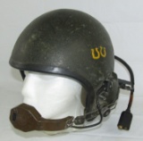 Vietnam war Period US Army Combat Vehicle Helmet W/Electronics-Horseshoe Motif