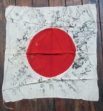 WW2 Signed Japanese Hinomaru Good Luck Flag