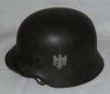 M35 Single Decal Wehrmacht Combat Helmet-M40 Reissue Finish W/Liner/Chin Strap