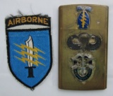 2pcs-Vietnam War Era Special Forces Patch-Trench Art Cigarette Case-Named