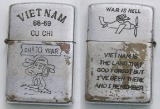 Original Vietnam War Period Soldier's Engraved Zippo Lighter-CU-CHI 68-69