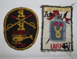 2pcs-Vietnam War Period Patches-LRRP-CHARGERS/UD AP SCOUTS D-TRIP Air Cavalry
