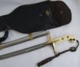 USMC Officer's Sword With Leather Portapee/Scabbard/Storage Case-WWII NS Meyer Hallmark