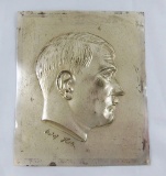 WWII Hitler Bust Plaque Plate