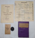 WW2 German Pioneer Btl. Soldier Wehr Pass/Wound Badge Grouping-Named