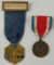 2pcs-WW1 AEF 27th Engineers 1918-19 France Service Medal-1934 US Legion Of Valor Reunion Medal