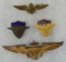 4pcs WW2 USN/USMC Pilot Wings. USN V-5 Insignia