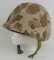 WW2  Fixed Bale/Front Seam M1 Helmet W/Liner-USMC Camo Cover
