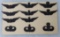 11 pcs. Post Vietnam War Era US Army Subdued Breast Badges w/ Collector Display Cardboard