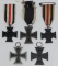 5pcs-WW1 German Next Of Kin Honor Medals-Iron Crosses 2nd Class