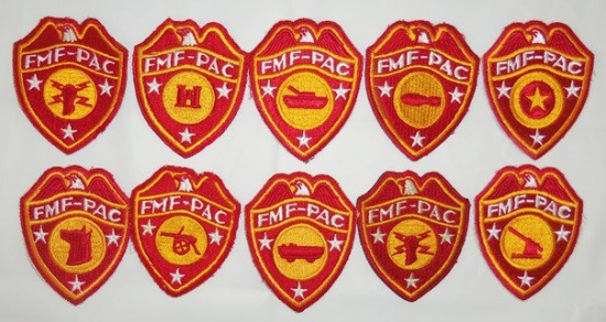 10pcs-WW2/Post WW2 FMF-PAC Marine Corp Patches